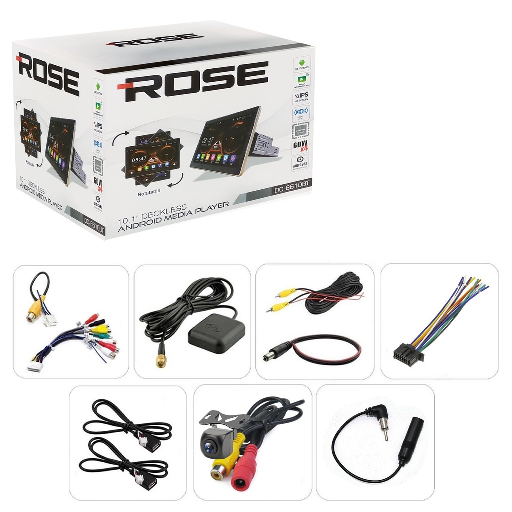 10.1'' Android Oto Tablet 4-64 360 Döner Kafa Kameralı Rose DC-8610BT-464