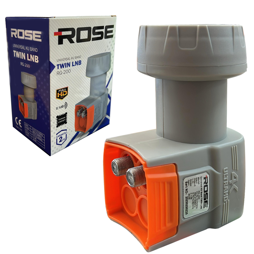 İkili Lnb Twin 0.1DB 3D 4K Rose RG-200 R38