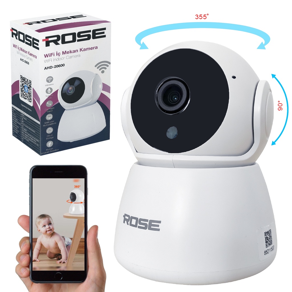 Wifi Kamera 360 Derece Sesli 1080p Rose AHD-20600  R9