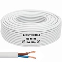 2x2.5 TTR Seslendirme Kablosu Beyaz 100mt BRK-225B