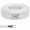 2x1.5 TTR Seslendirme Kablosu Beyaz 100mt BRK-215B