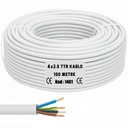 4x2.5 TTR Seslendirme Kablosu Beyaz 100mt PK-1461  R2